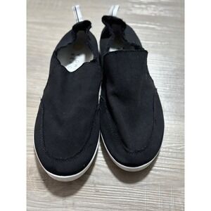 Vionic Malibu Black Slip On Canvas Shoes Women Size 7.5